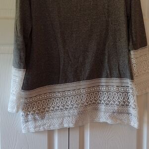 Ann Taylor Heather Gray Knit Top